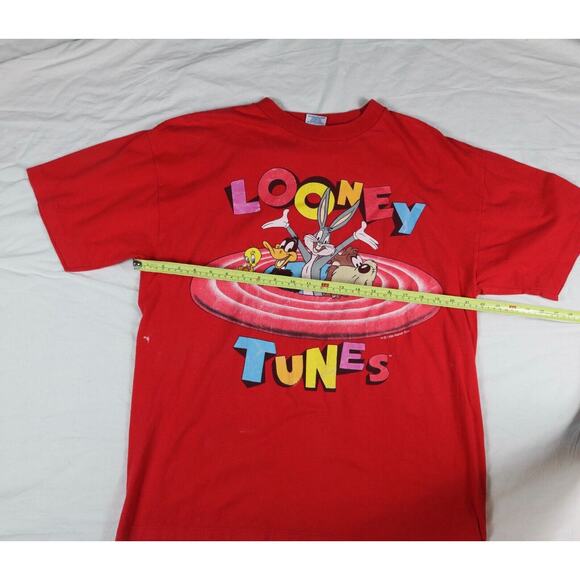 Vintage Looney Tunes Classic Mens XL T Shirt Short Sleeve Red Bugs Bunny Taz USA - Picture 3 of 8